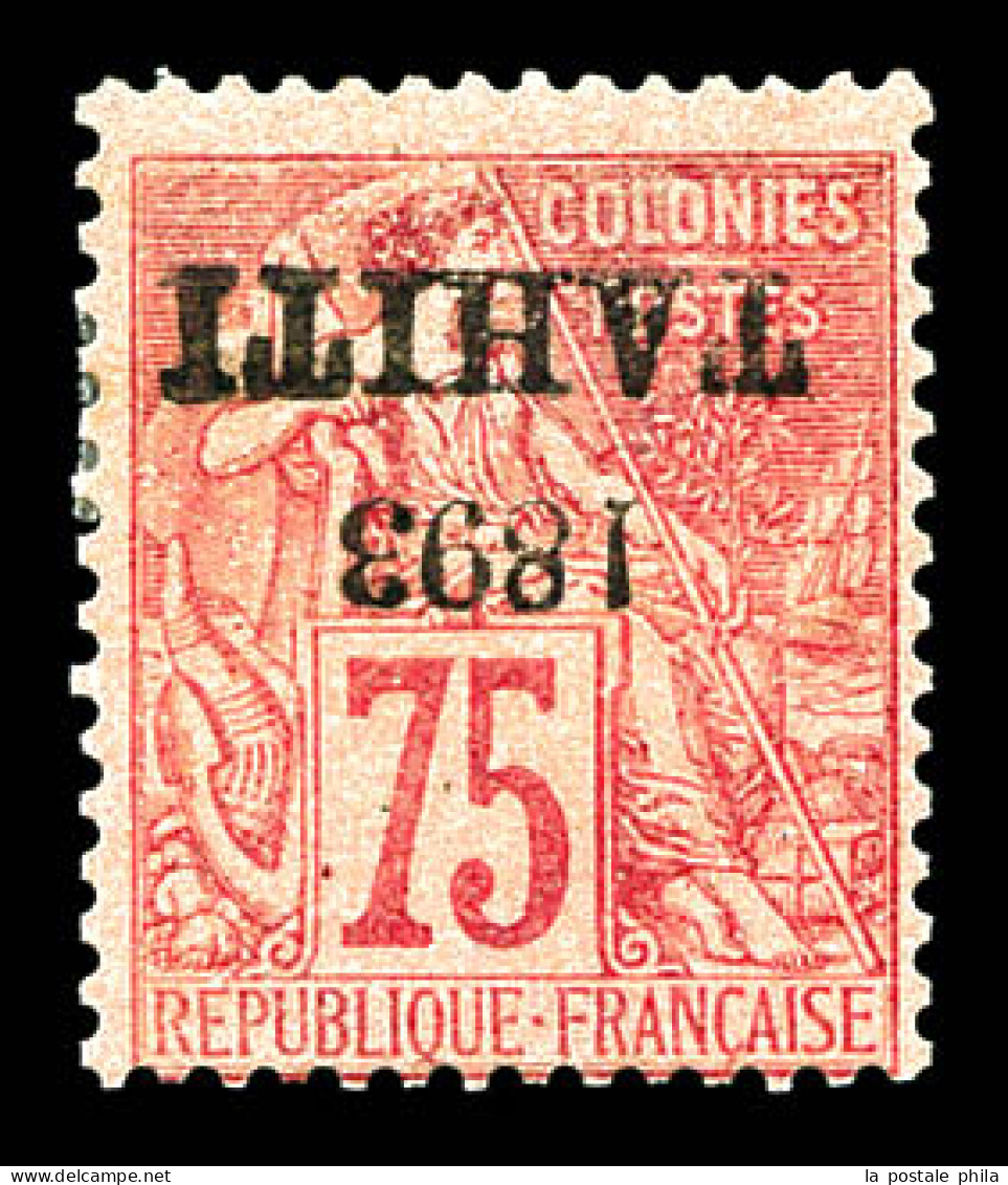 N°29b, 75c Rose: Surcharge Renversée. SUP. R. (signé Brun/certificat)  Qualité: *  Cote: 600 Euros - Unused Stamps