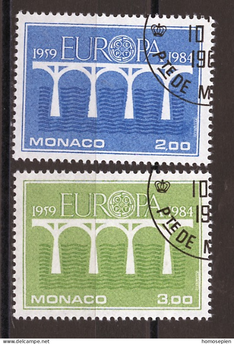 Monaco 1984 Y&T N°1418 à 1419 - Michel N°1622 à 1623 (o) - EUROPA - Gebraucht