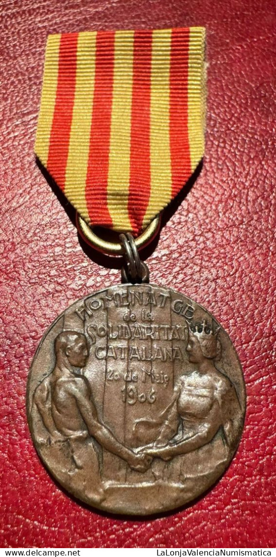 España Medalla Alfonso XIII Homenatge Solidaritat Catalana 1906 PG 807 - Altri & Non Classificati