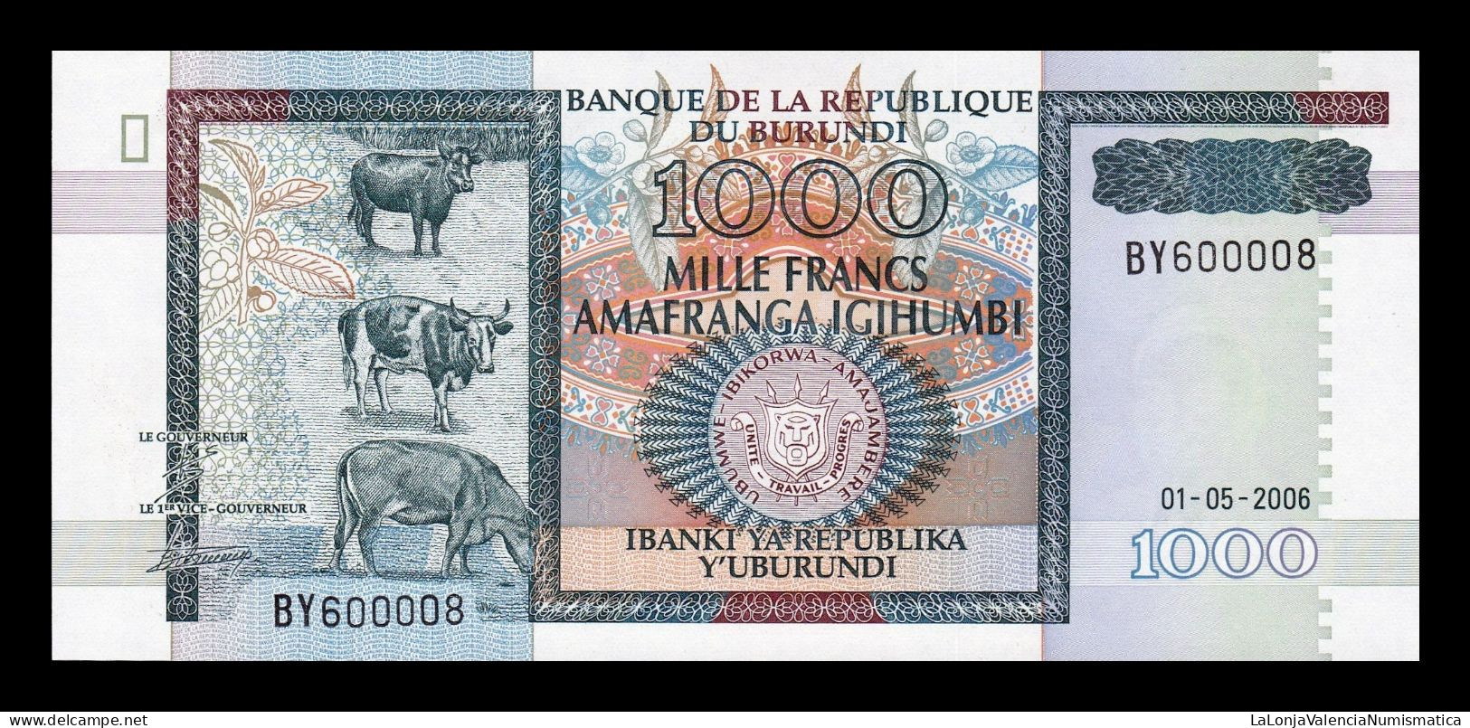 Burundi 1000 Francs 2006 Pick 39d Sc Unc - Burundi