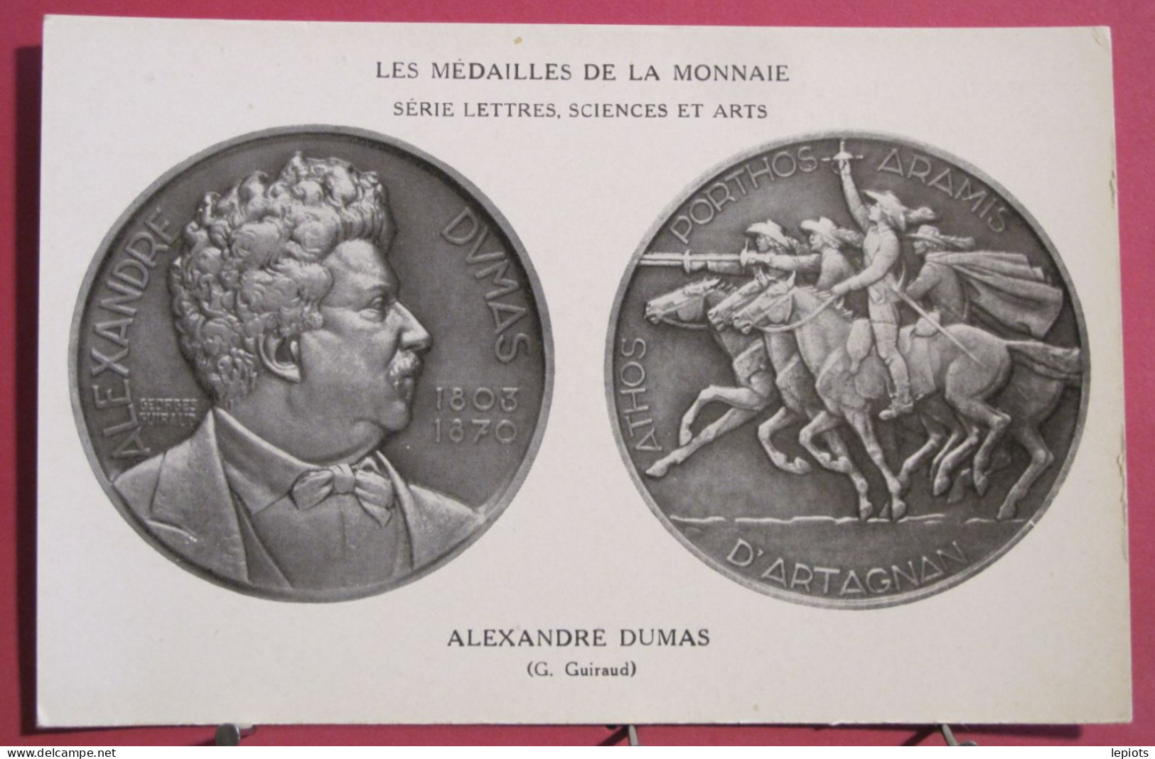 Visuel Très Peu Courant - Les Médailles De La Monnaie - Alexandre Dumas - Série Lettres , Sciences Et Arts - Monnaies (représentations)