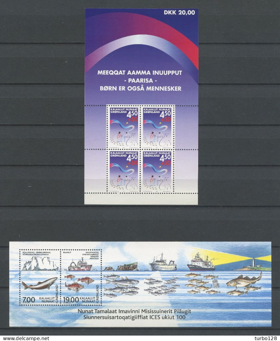 GROENLAND Année 2002 ** Complète N° 355/371 + Blocs  22/23 Neufs MNH Luxe Cote 79,80 €  Full Year - Annate Complete