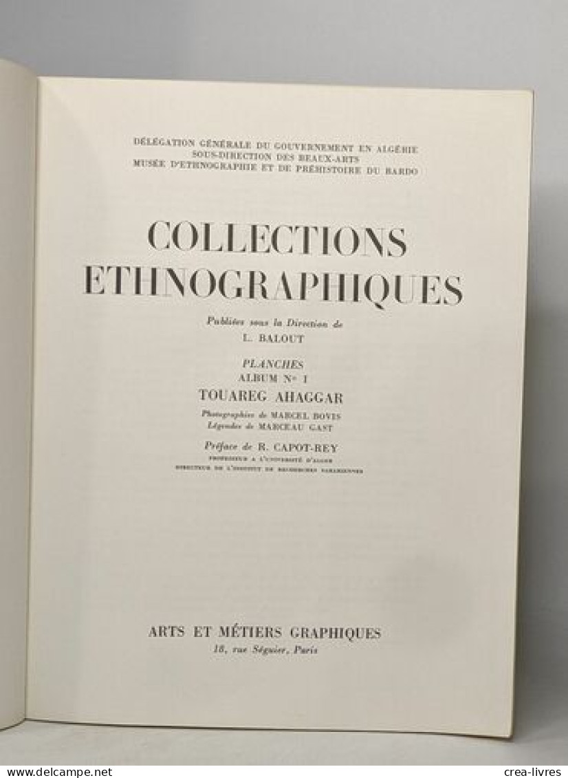 Collections Ethnographiques - Album N°1 Touareg Ahaggar - Sciences