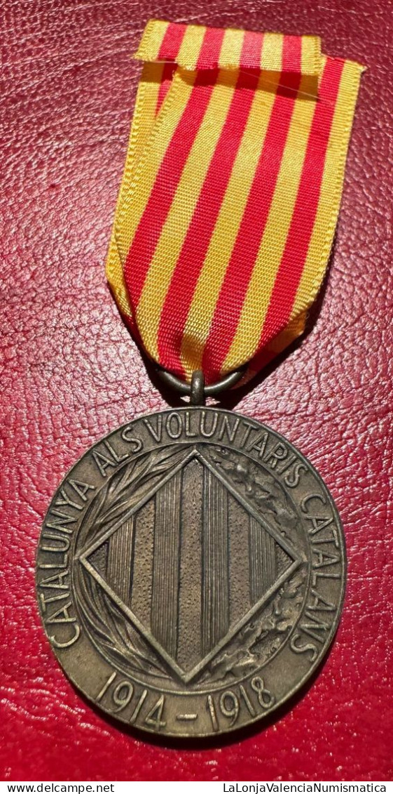 España Medalla Alfonso XIII Voluntarios Catalanes 1914-18 PG 809 - Altri & Non Classificati