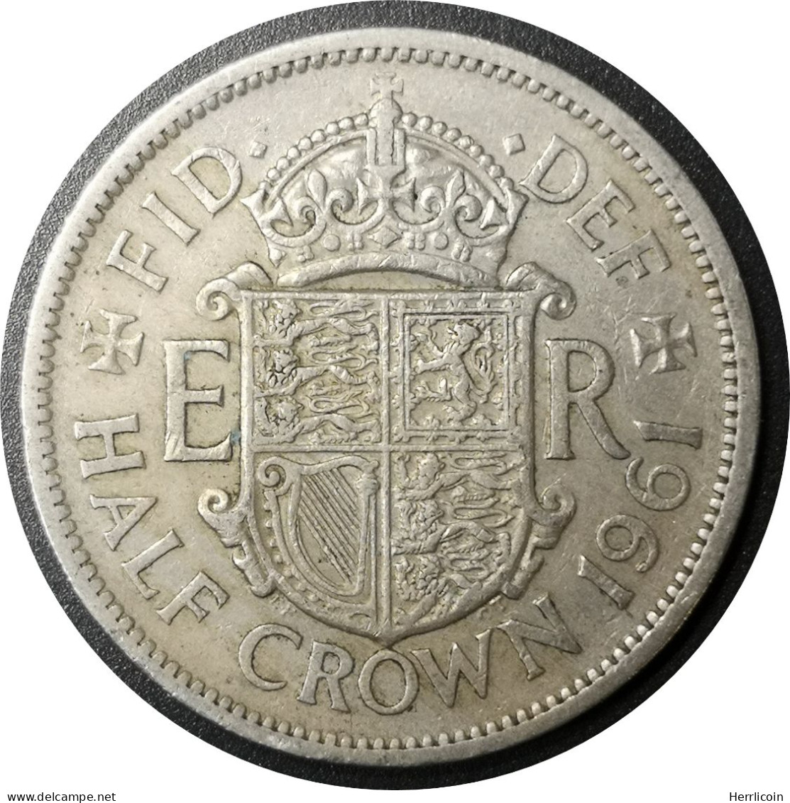 1961 - Half Crown Elizabeth II 1re Effigie Royaume Uni / KM#907 - K. 1/2 Crown