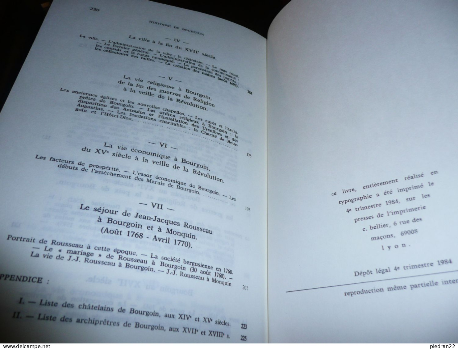 ANDRE COMTE HISTOIRE DE BOURGOIN DES ORIGINES A LA REVOLUTION ISERE DAUPHINE ERIC BELLIER EDITEUR 1984 - Ohne Zuordnung