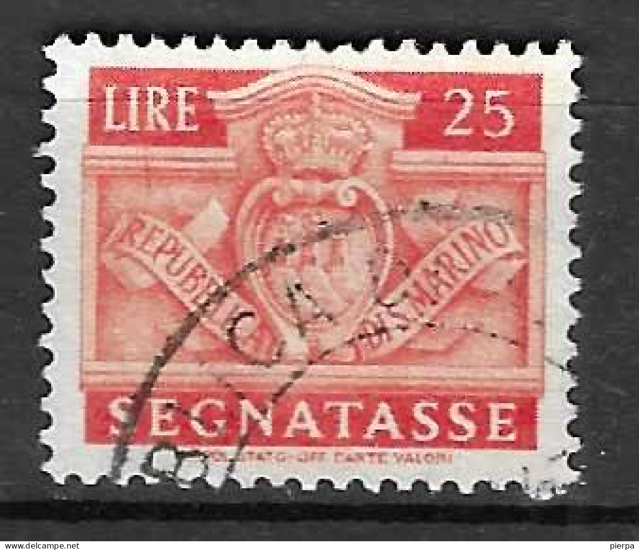 SAN MARINO - 1945 - SEGNATASSE LIRE 25 -  USAT0 ( YVERT TX 77- MICHEL 79 - SS 79) - Strafport