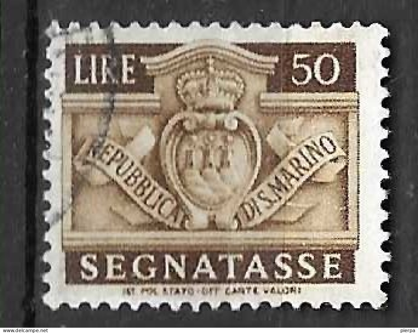 SAN MARINO - 1945 - SEGNATASSE LIRE 50 -  USAT0 ( YVERT TX 78- MICHEL 80 - SS80) - Postage Due