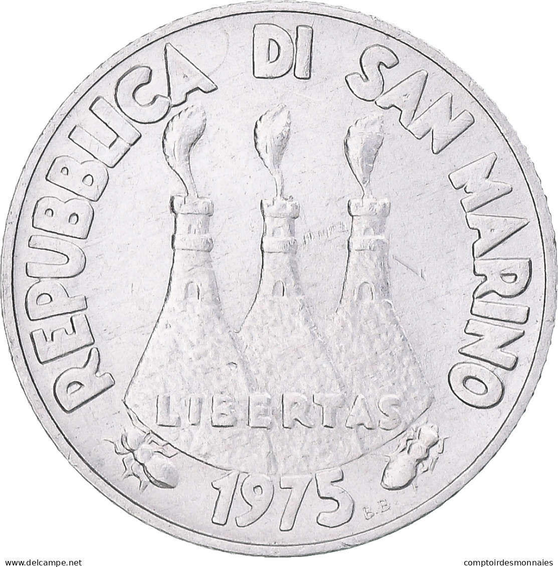 Monnaie, Saint Marin , 2 Lire, 1975, SPL, Aluminium, KM:41 - San Marino