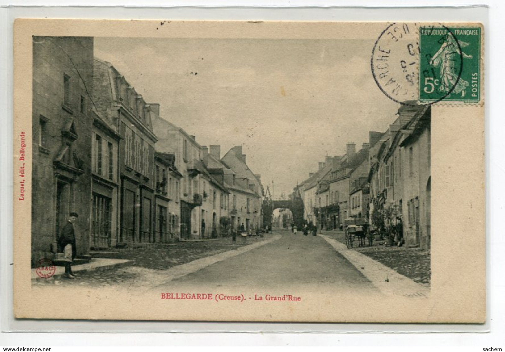 23 BELLEGARDE    La Grand'Rue Edit Luquet écrite 1910 Timbrée     D23 2021 - Bellegarde