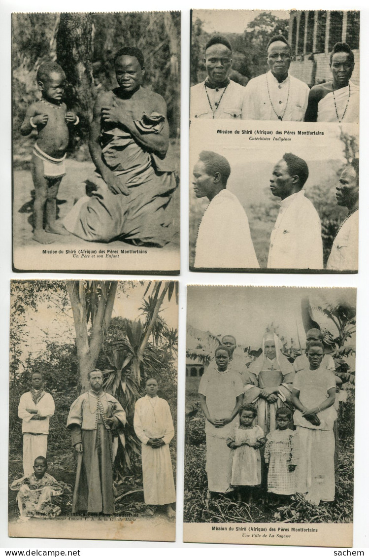 ETHIOPIE Mission De SHIRE Lot 4 Cartes  Types D'Indigènes  Monseigneur Auneau   1920     /D24  2021 - Ethiopie