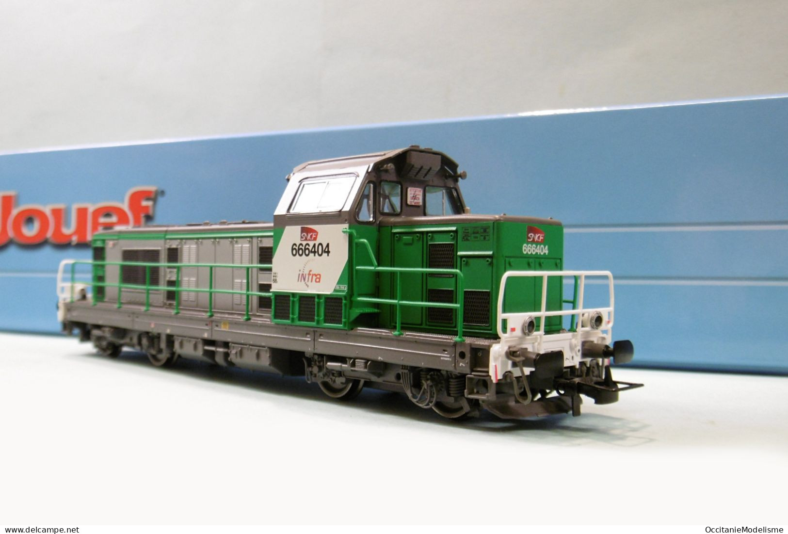 Jouef - Locomotive DIESEL BB 666404 66400 SNCF INFRA Vert ép. VI Réf. HJ2442 Neuf HO 1/87 - Loks