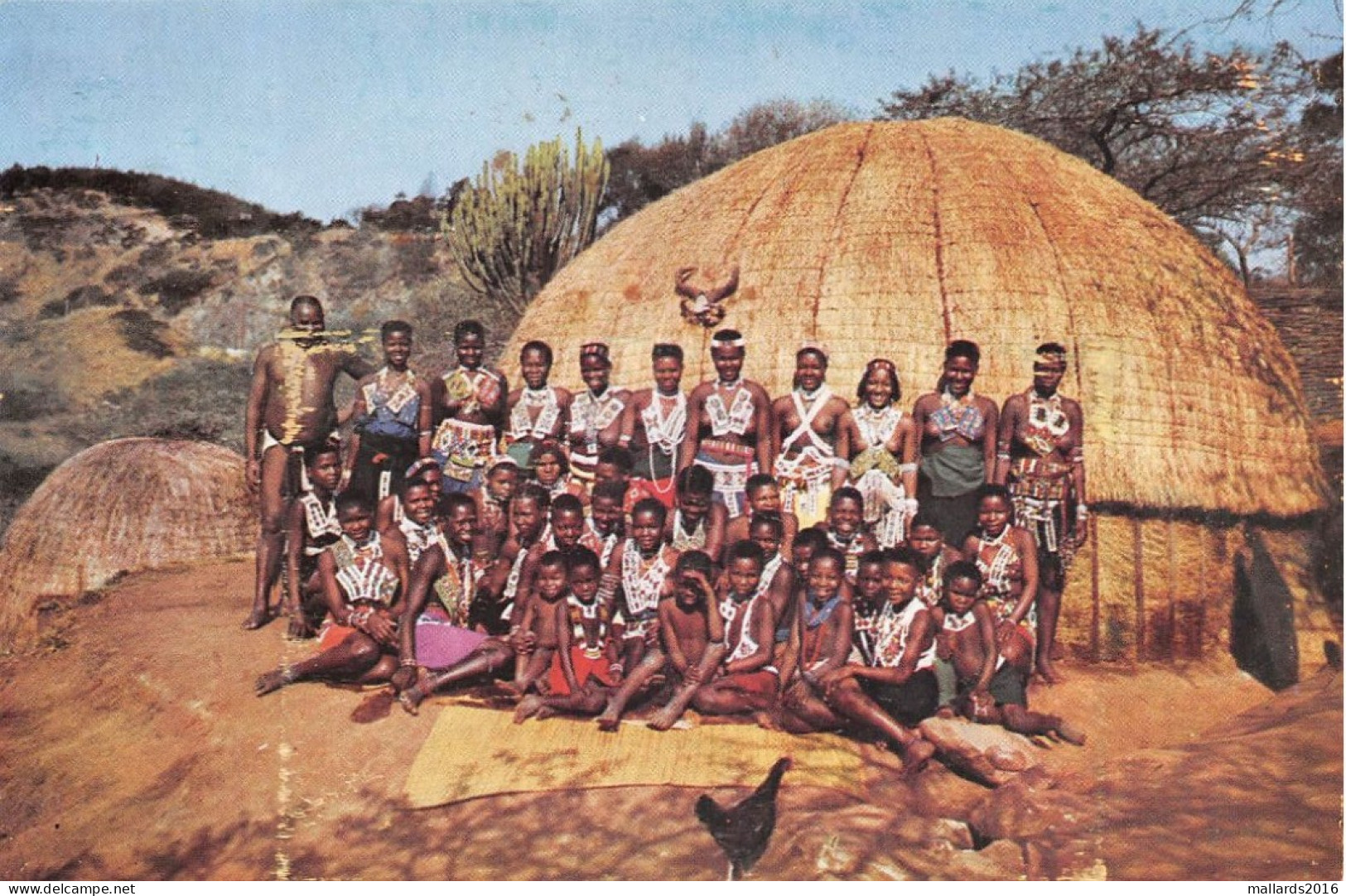 SOUTH AFRICA - HAPPY ZULU GROUP - AN OLD REAL PHOTO POSTCARD - SIZE 150 X 100 Mm #2357341 - Afrique