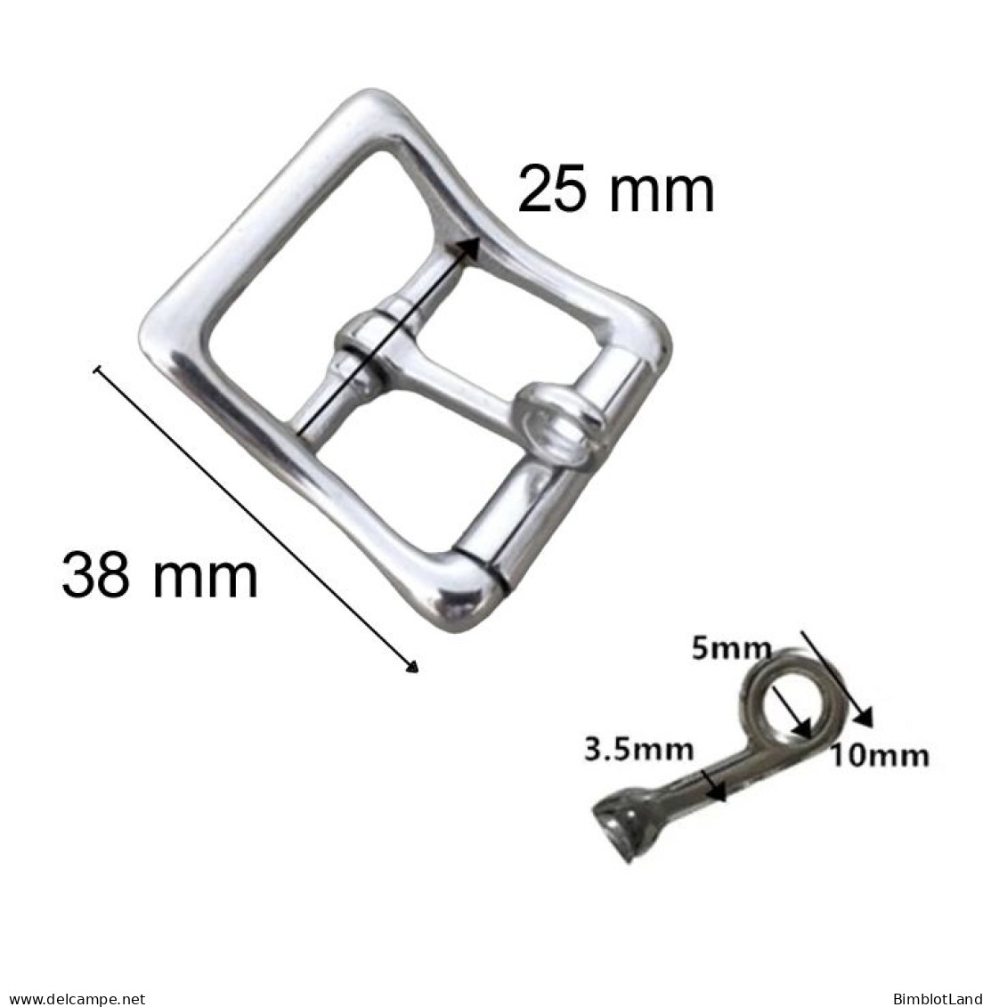 Boucle à Rouleau Verrouillable, Ardillon Métal, Acier Nickelé 25mm - Altri & Non Classificati