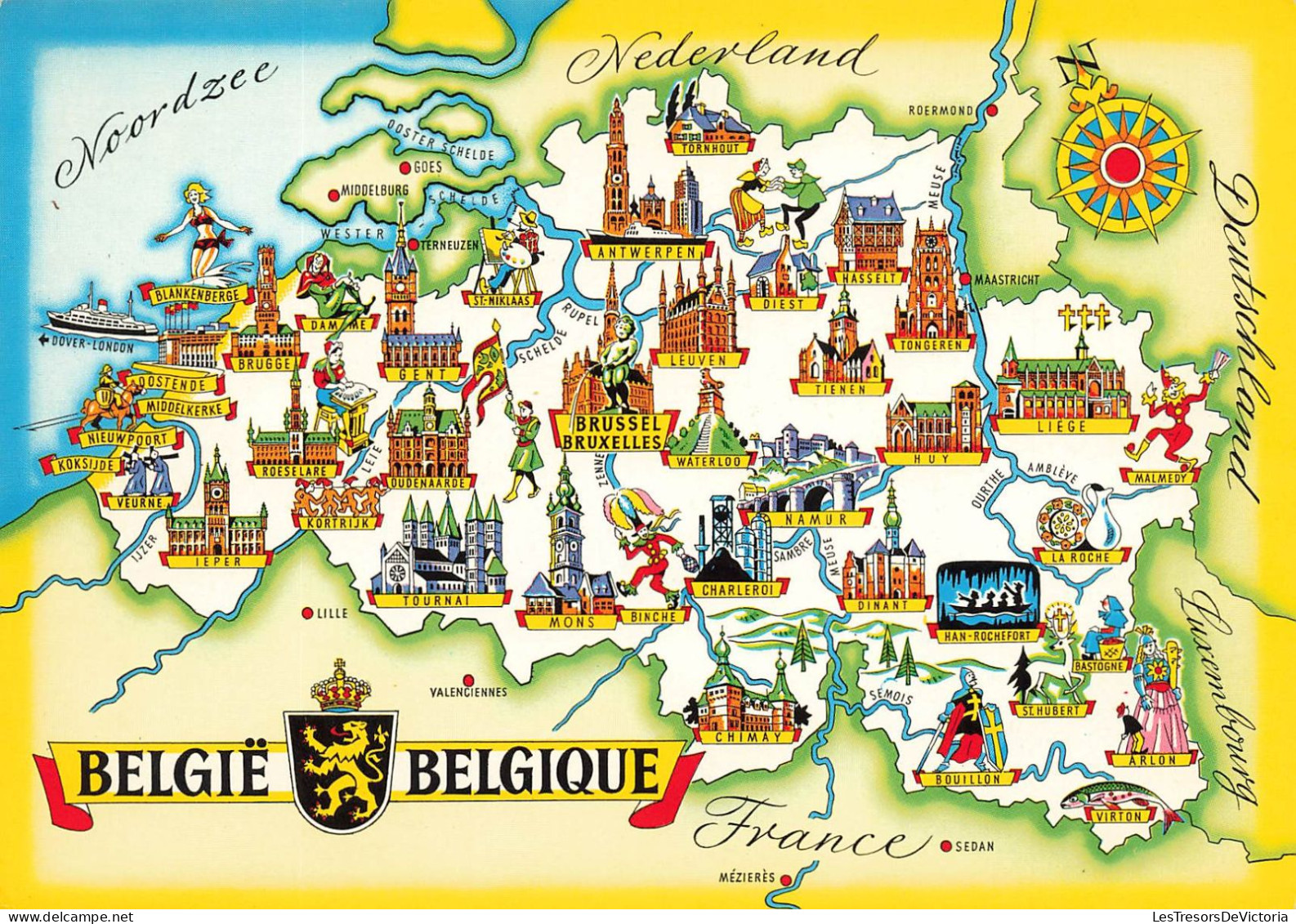 CARTES GÉOGRAPHIQUES - Belgique - Carte Postale - Landkarten