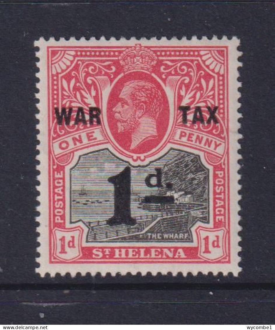 ST HELENA  - 1919 George V Surch. War Tax 1d 1d+1d Hinged Mint (b) - Saint Helena Island