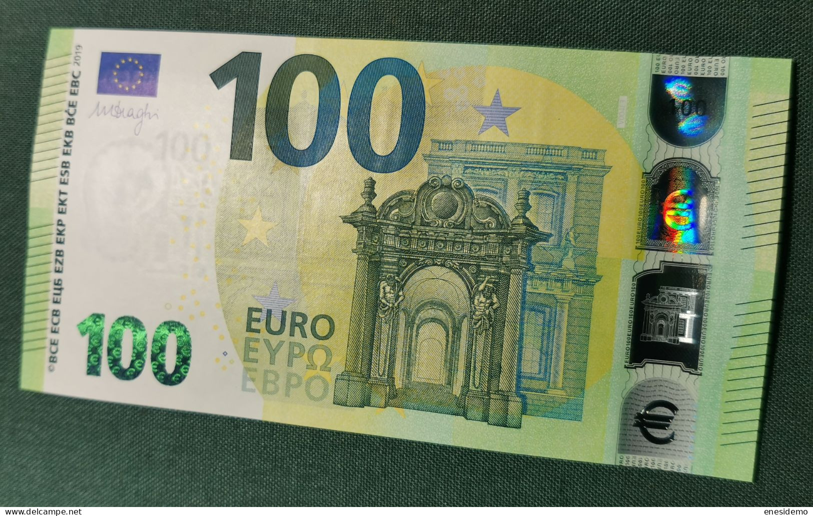 100 EURO SPAIN 2019  DRAGHI V004E3 VA SC UNCIRCULATED  PERFECT