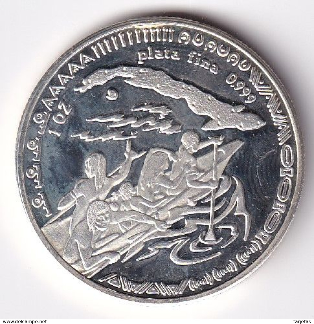 MONEDA DE PLATA DE CUBA DE 1 ONZA DEL AÑO 1993 DE LOS ABORIGENES CUBANOS (SILVER-ARGENT) - Kuba