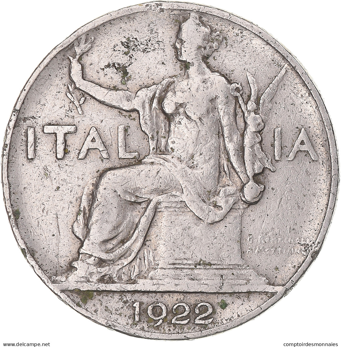 Monnaie, Italie, Vittorio Emanuele III, Lira, 1922, Rome, TB, Nickel, KM:62 - 1 Lire