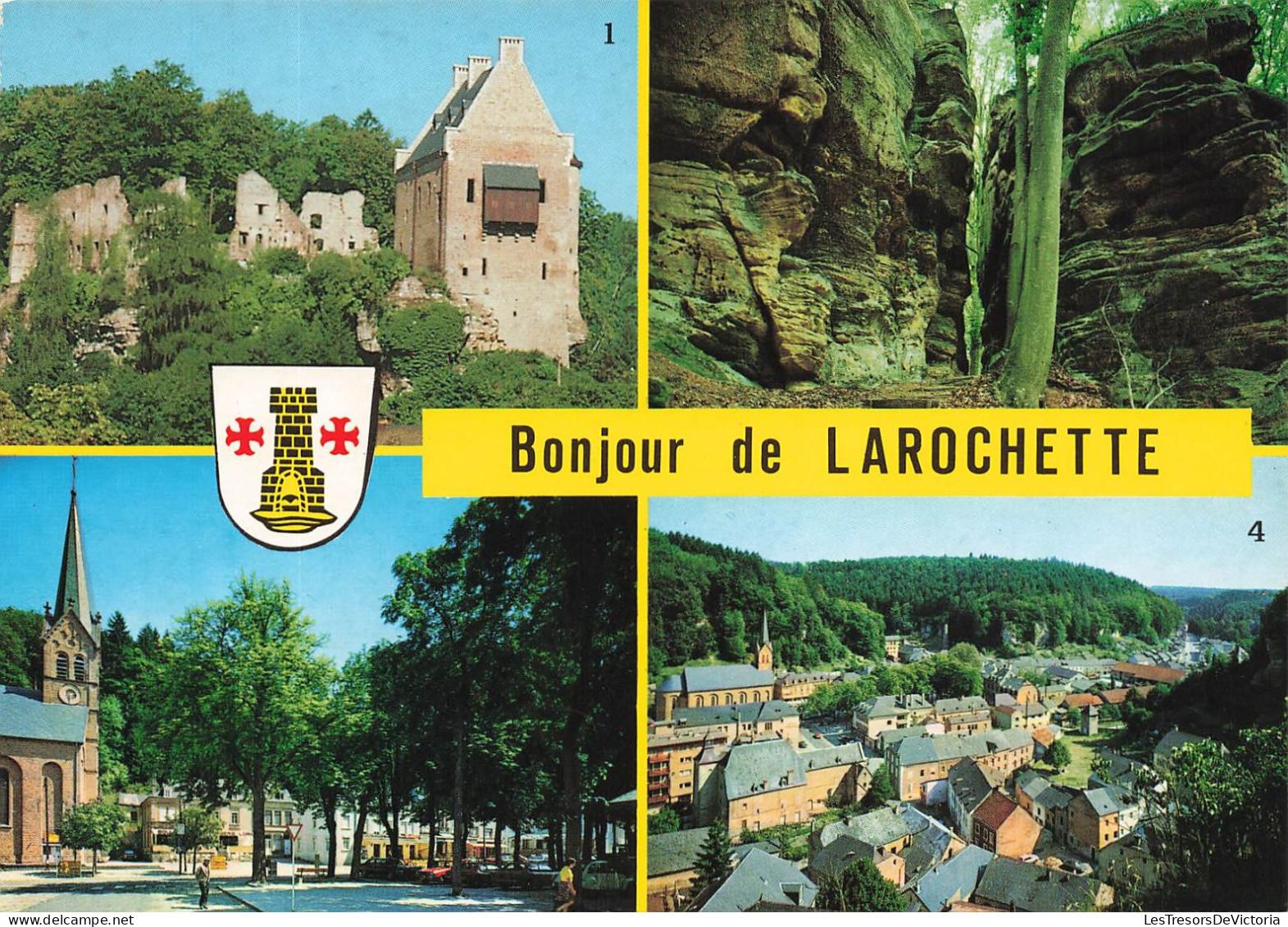 LUXEMBOURG - Larochette - Château - Eglise Et Place Du Marché - Vue Générale - Carte Postale - Sonstige & Ohne Zuordnung