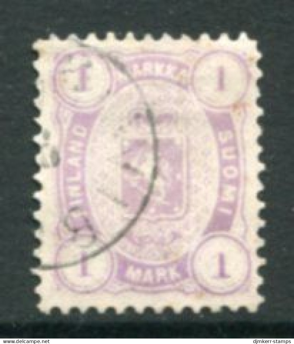 FINLAND 1882  1 Mk. Pale Mauve On Medium To Thick Paper, Perforated 12½ Used. Michel 19 By - Used Stamps