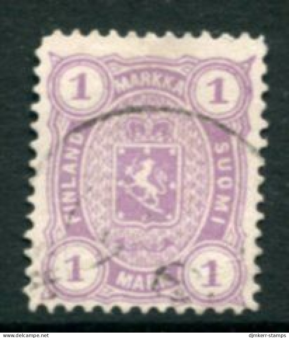 FINLAND 1882  1 Mk. Pale Mauve On Medium To Thick Paper, Perforated 12½ Used. Michel 19 By - Usati