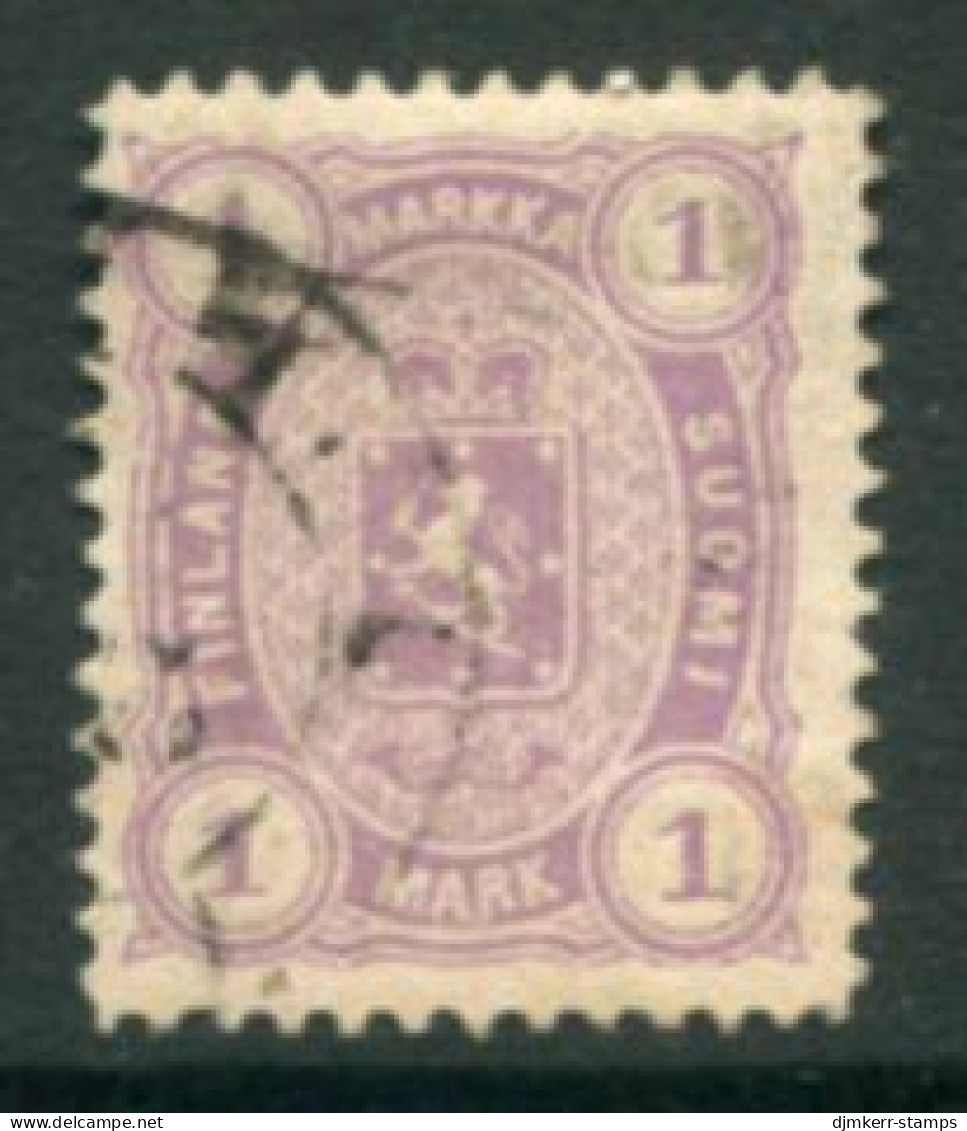 FINLAND 1882  1 Mk. Pale Mauve On Medium To Thick Paper, Perforated 12½ Used. Michel 19 By - Usati