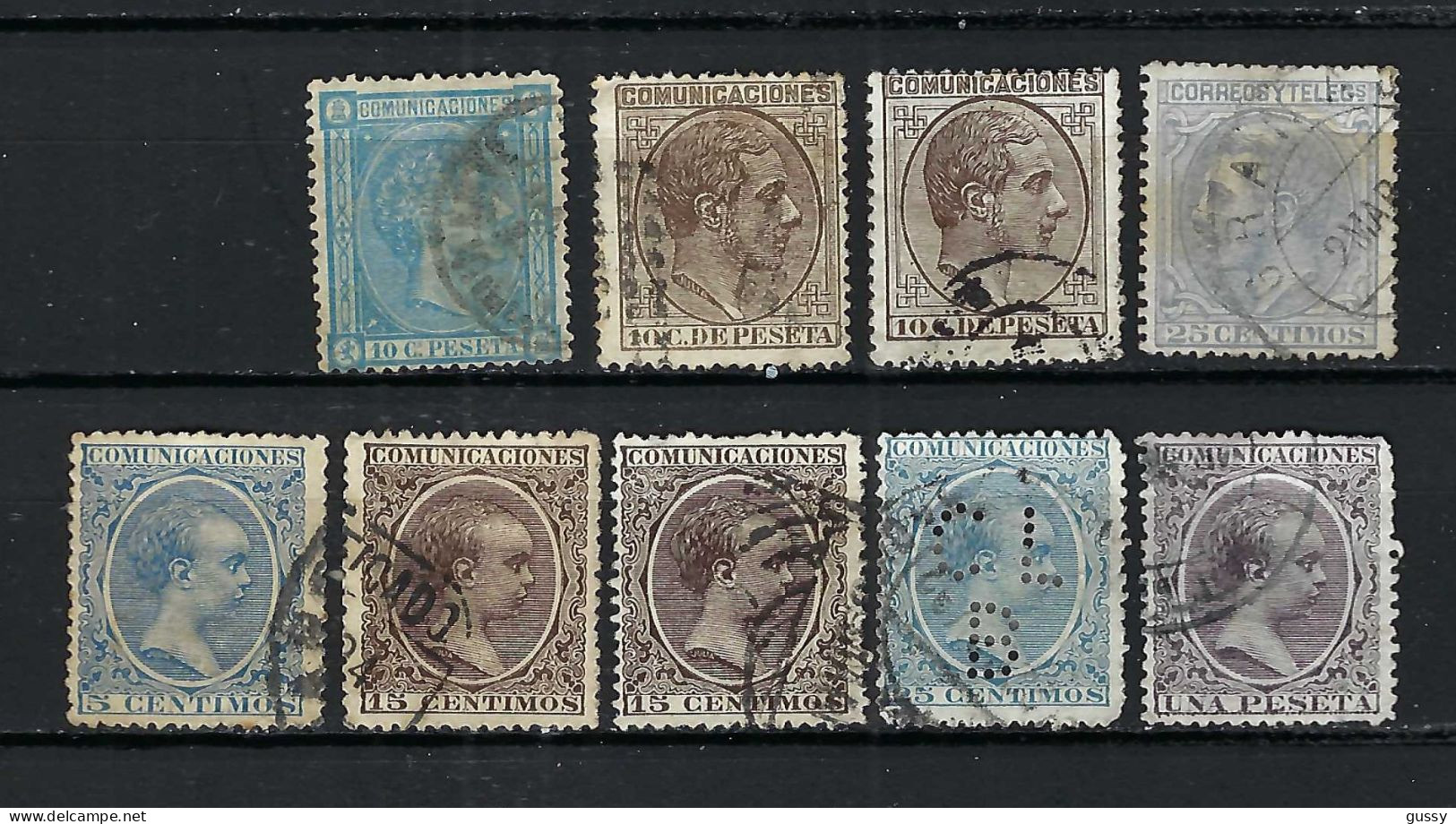 ESPAGNE Ca.1875-99: Lot D' Obl. - Usati