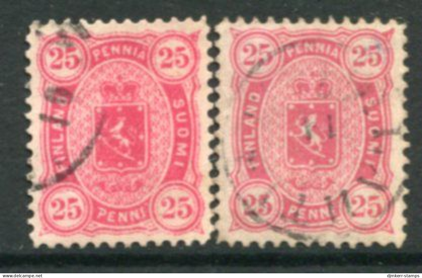 FINLAND 1881-82  25 P.in Two Shades  On Medium To Thick Paper, Perforated 12½ Used. Michel 17Bya-b - Usati