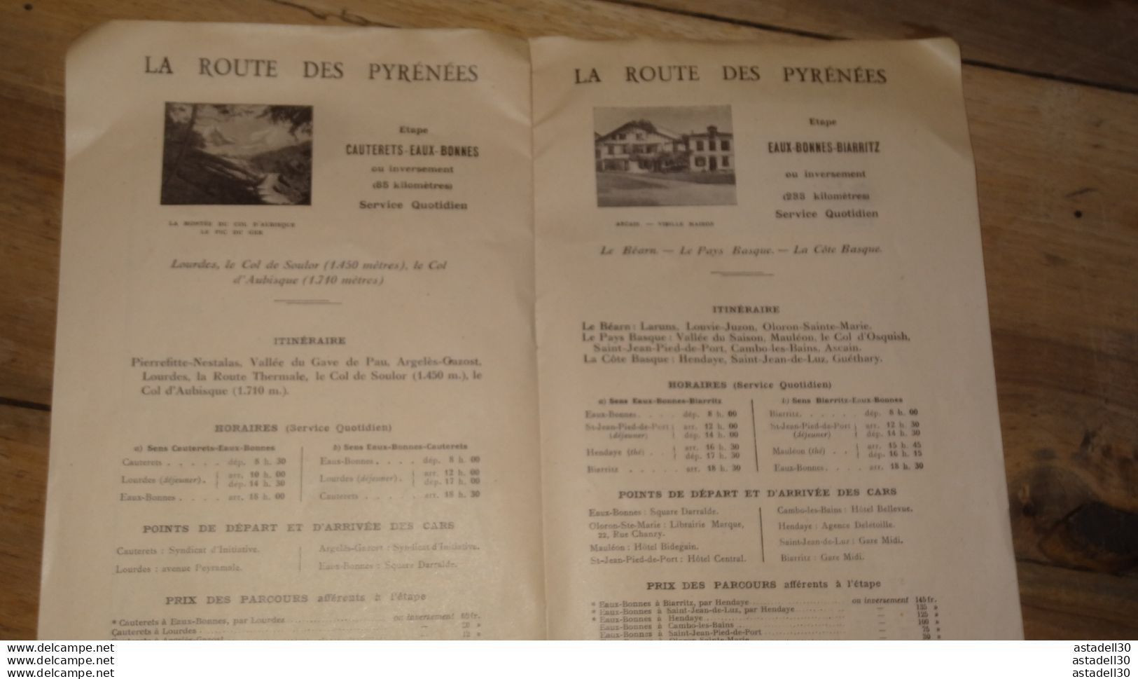 Horaires, Service D'auto Cars Chemins Fer Du Midi - 1928 .............. Caisse-42 - Europe