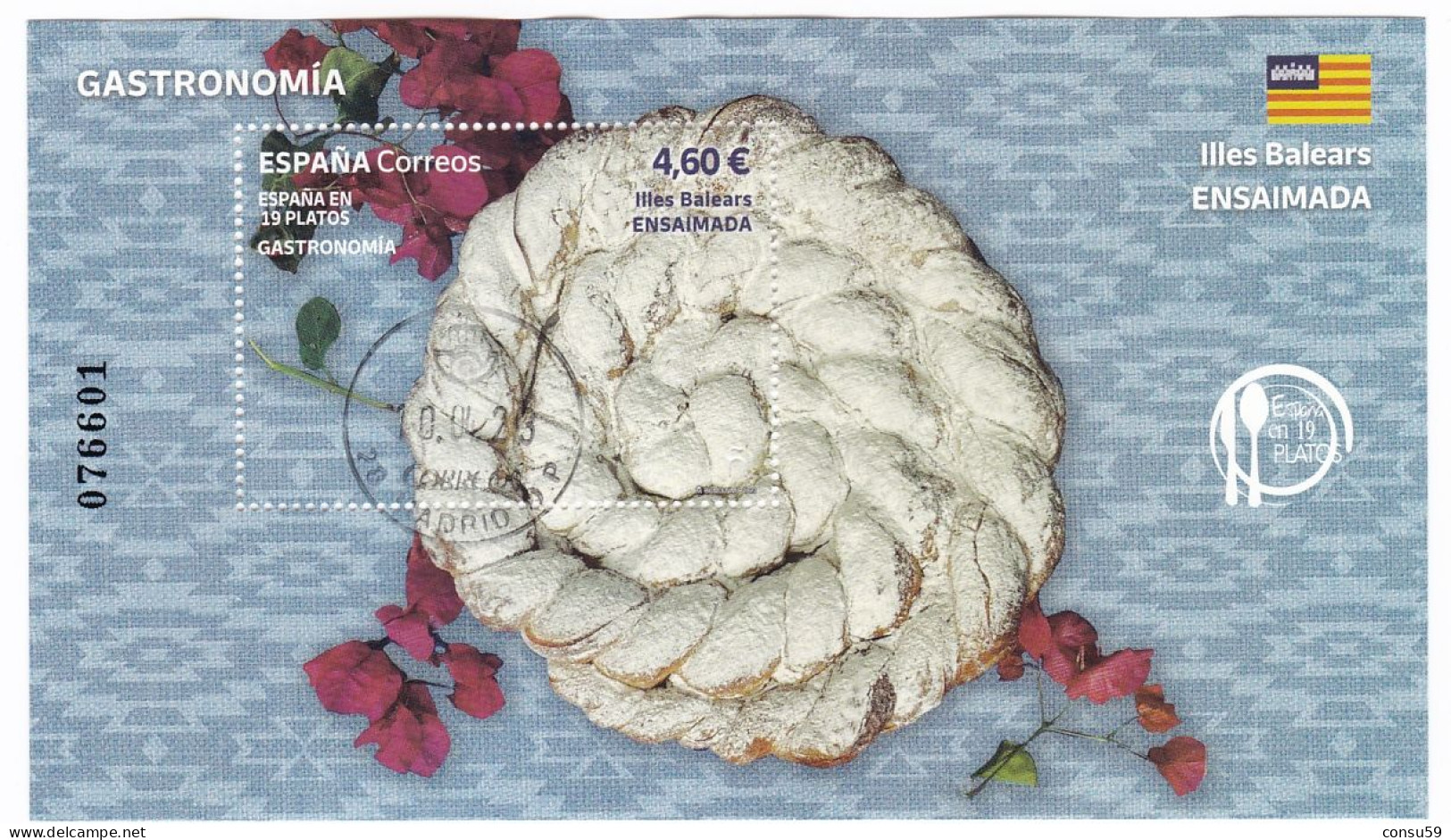 2023-ED. 5651 - Gastronomía España En 19 Platos. Illes Balears. Ensaimada - USADO - Used Stamps