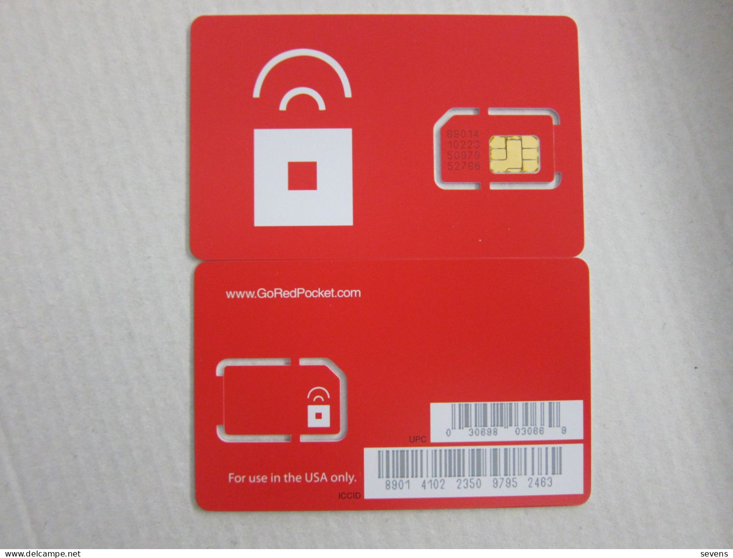 Go Red Pocket GSM SIM Card, Fixed Chip - Other & Unclassified