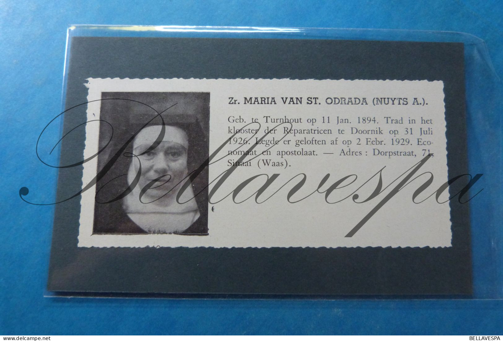 NUYTS A. Zuster Maria Turnhout 1894 Doornik Economaat Apostolaat Dorpstr Sinaai - Ohne Zuordnung