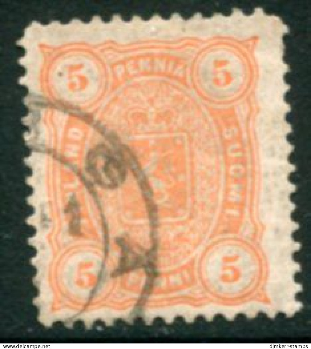 FINLAND 1882  5 P. Salmon Perforated 12½ Used. Michel 13Byb - Used Stamps