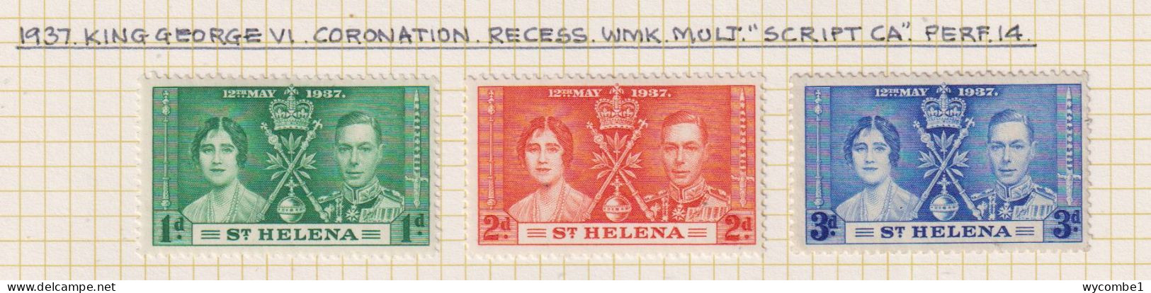 ST HELENA  - 1937 Coronation Set  Hinged Mint - Saint Helena Island