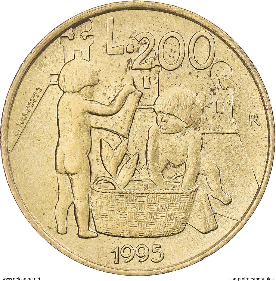 Monnaie, Saint Marin , 200 Lire, 1995, Rome, TTB+, Bronze-Aluminium, KM:329 - San Marino