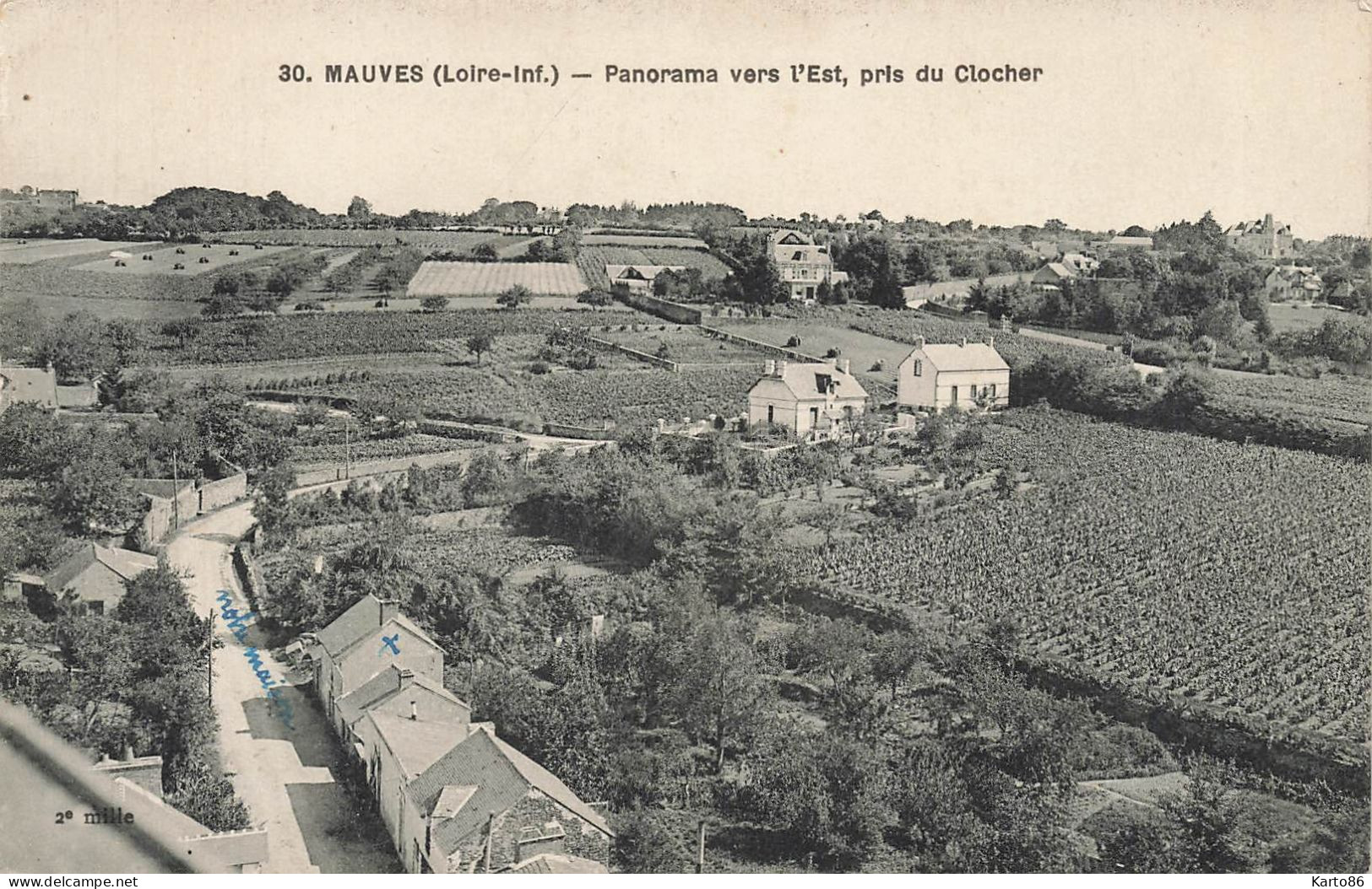 Mauves Sur Loire * Route Et Panorama Vers L'est , Pris Du Clocher - Mauves-sur-Loire