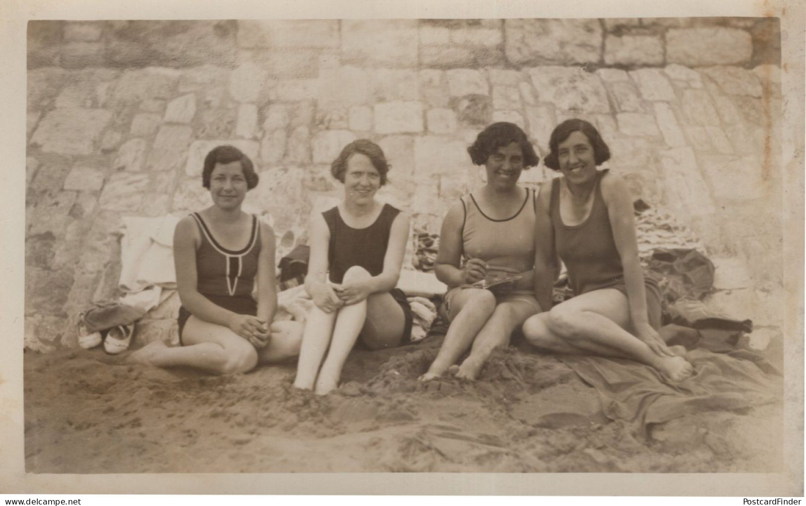 Paignton Devon Edwardian Swimming Fashion Beauties Ladies Old RPC Postcard - Paignton