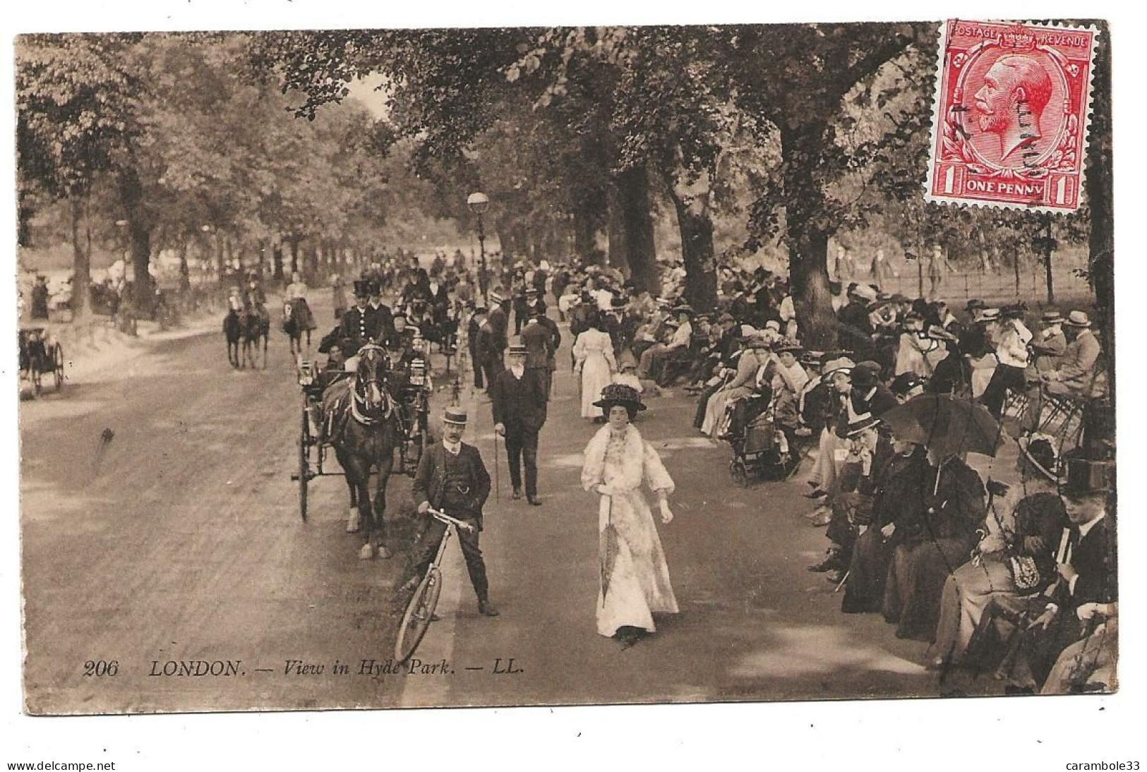 CPA    LONDON  View  In Hyde Park   Animée    Circulée  1914 :313 - Hyde Park