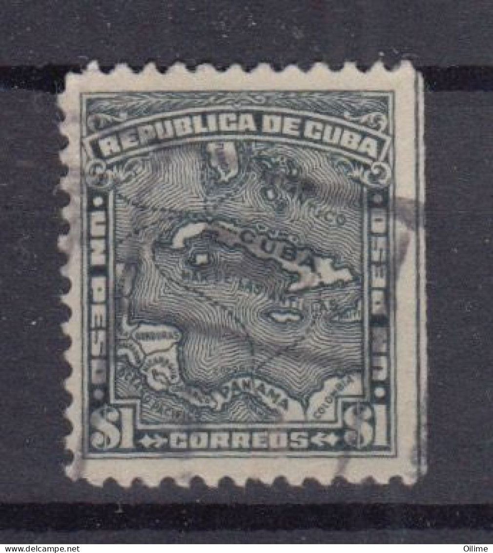 CUBA 1934. MAPA DE CUBA. VALOR DE 1 PESO.  USADO. EDIFIL 202. - Unused Stamps