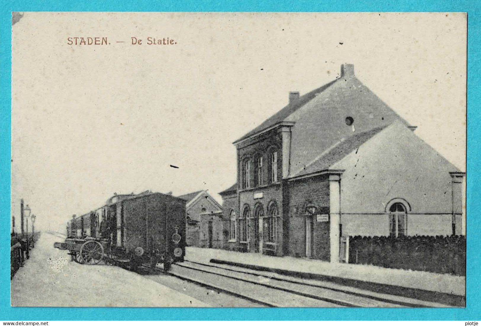 * Staden (West Vlaanderen) * De Statie, La Gare, Bahnhof, Railway Station, Train, Zug, Tram, Unique, Old, Rare - Staden