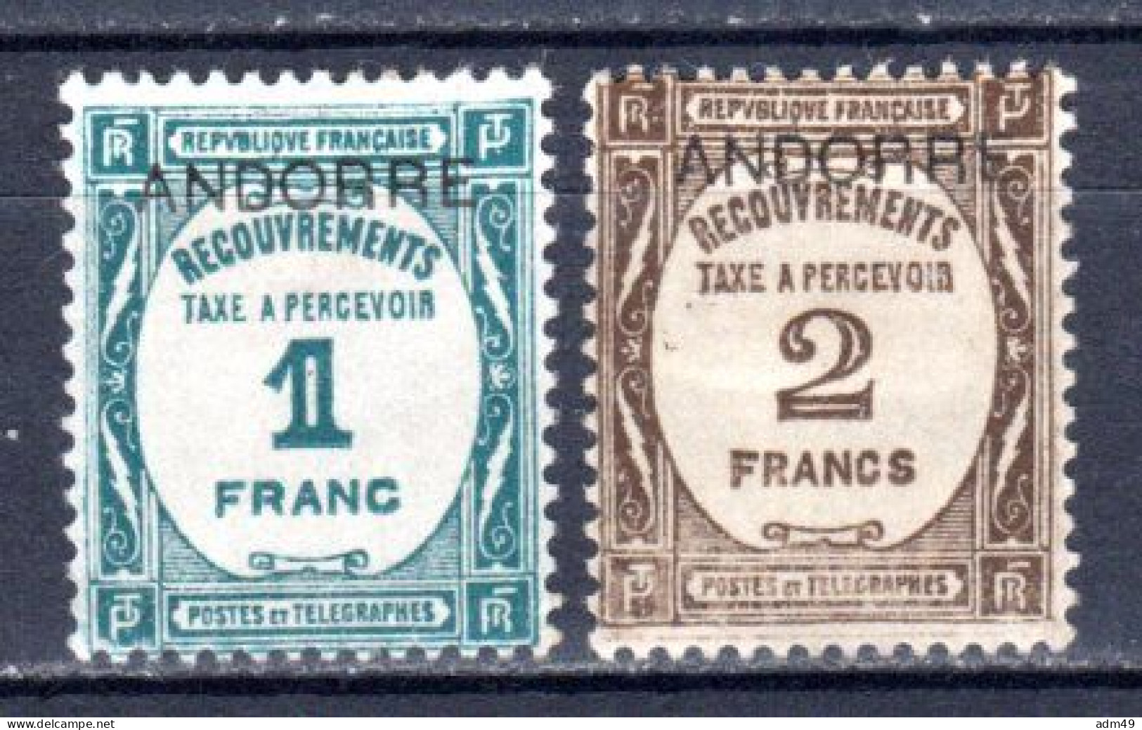 ANDORRA Französisch, 1932, Postauftrags-Portomarken, Ungebraucht * - Ongebruikt