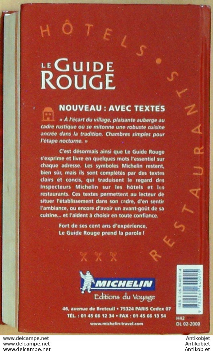 Guide Rouge MICHELIN 2000 93ème édition France - Michelin (guide)