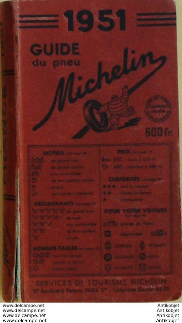 Guide Rouge Michelin 1951 44ème édition France - Michelin (guide)