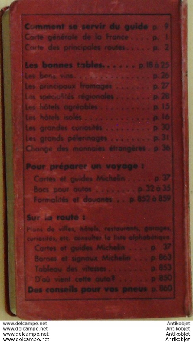 Guide Rouge Michelin 1951 44ème édition France - Michelin-Führer