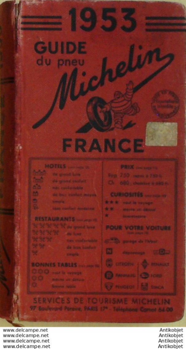 Guide Rouge Michelin 1953 46ème édition France - Michelin (guide)