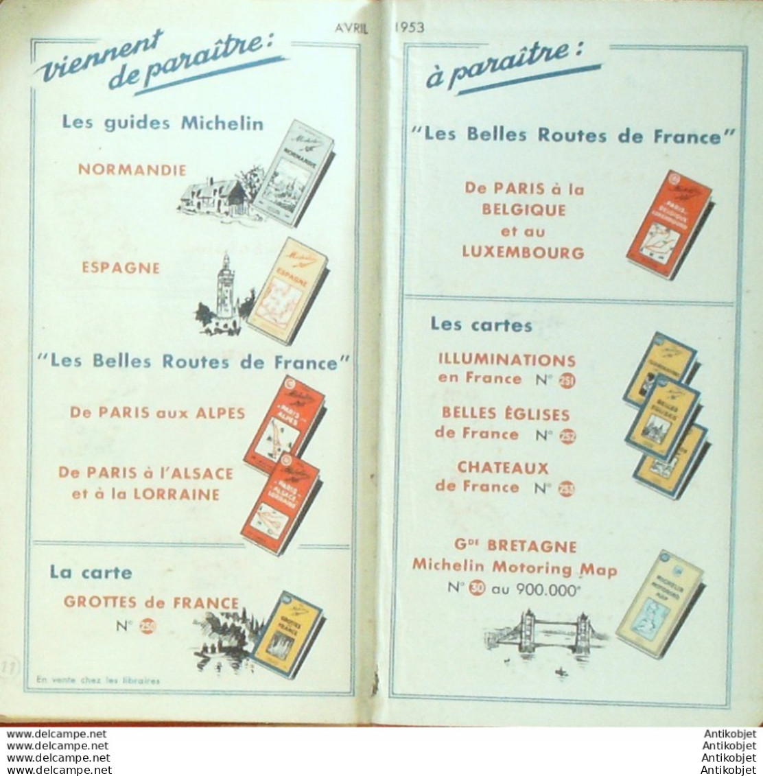 Guide Rouge Michelin 1953 46ème édition France - Michelin (guide)