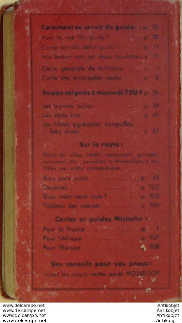 Guide Rouge Michelin 1958 51ème édition France - Michelin (guides)
