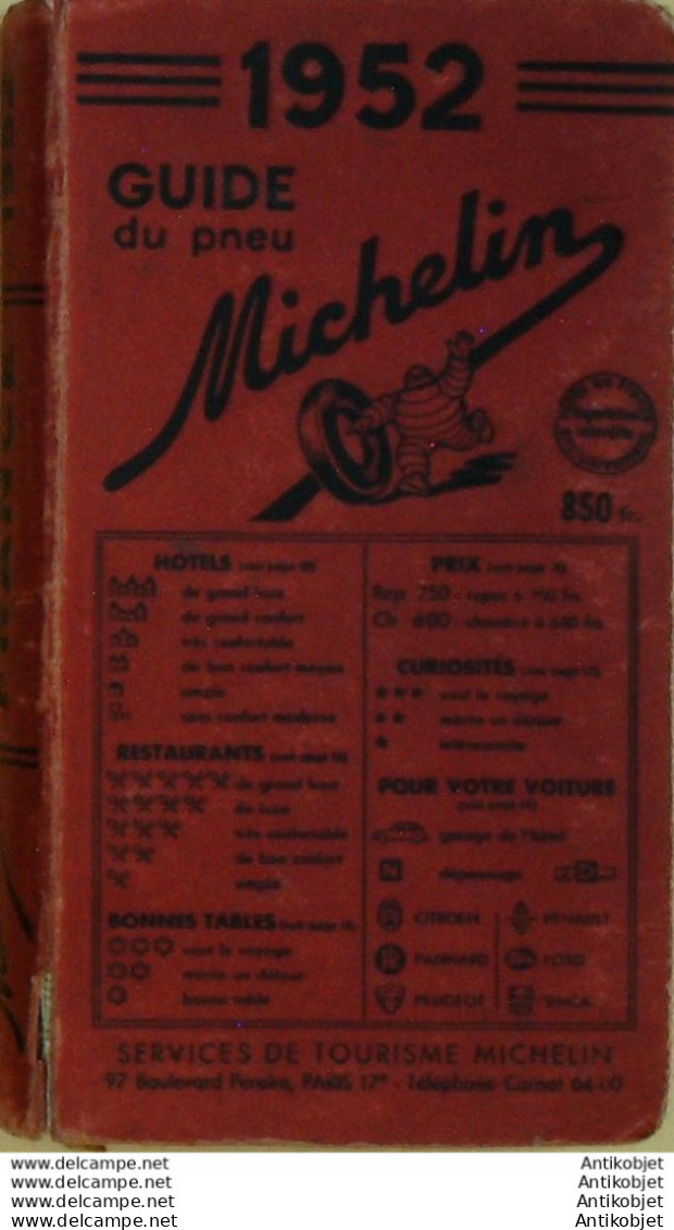 Guide Rouge Michelin 1952 45ème édition France - Michelin-Führer