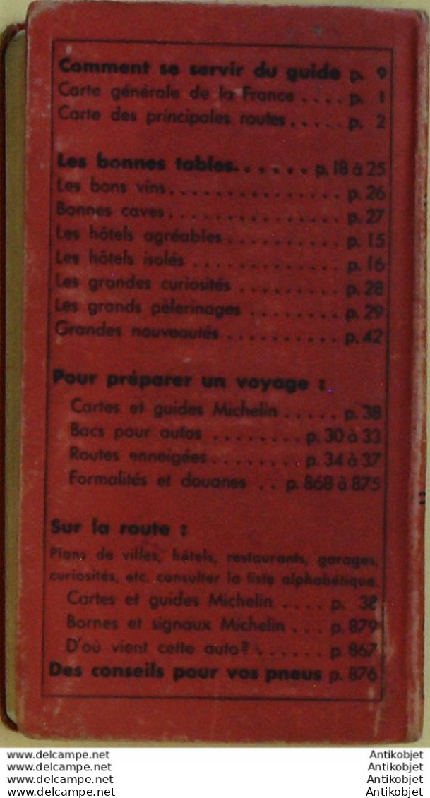 Guide Rouge Michelin 1952 45ème édition France - Michelin-Führer